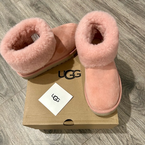 UGG Shoes - UGG Mini Fluff Blush ( peachy pink)
 Sheepskin Ankle Boots/ Slippers
